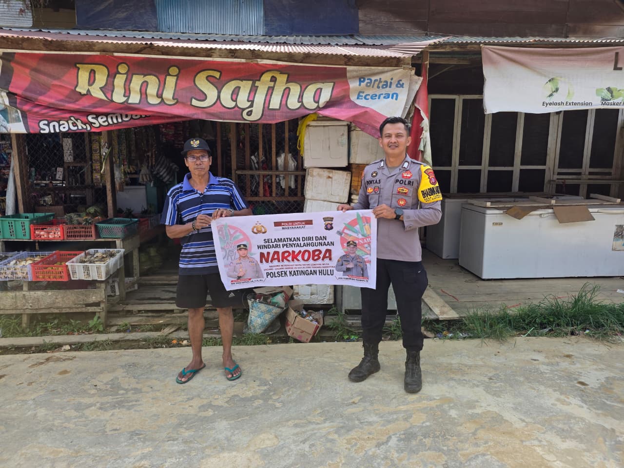 Bhabinkamtibmas Polsek Katingan Hulu dan Bukit Raya Imbau Warga Jauhi Narkoba.