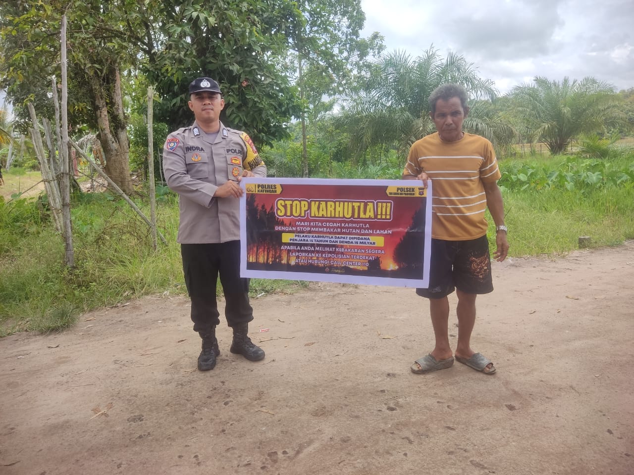 ‎Ciptakan lingkungan sehat Polsek Tws Garing dan Pulau Malan sosialisasi Stop Karhutla.