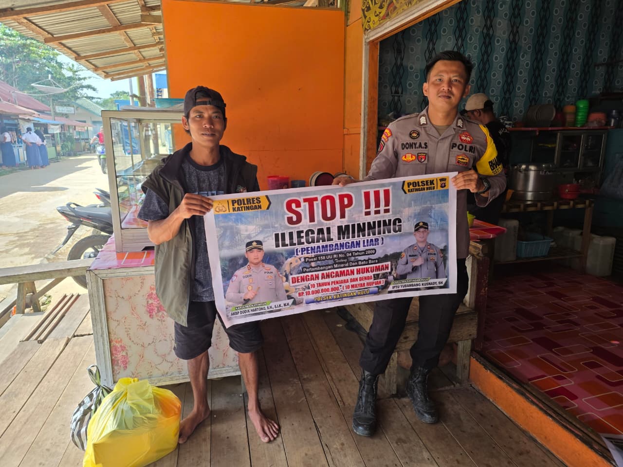 Bhabinkamtibmas Kec. Katingan Hulu dan Bukit Raya Sosialisasi tentang larangan Ilegal Mining.