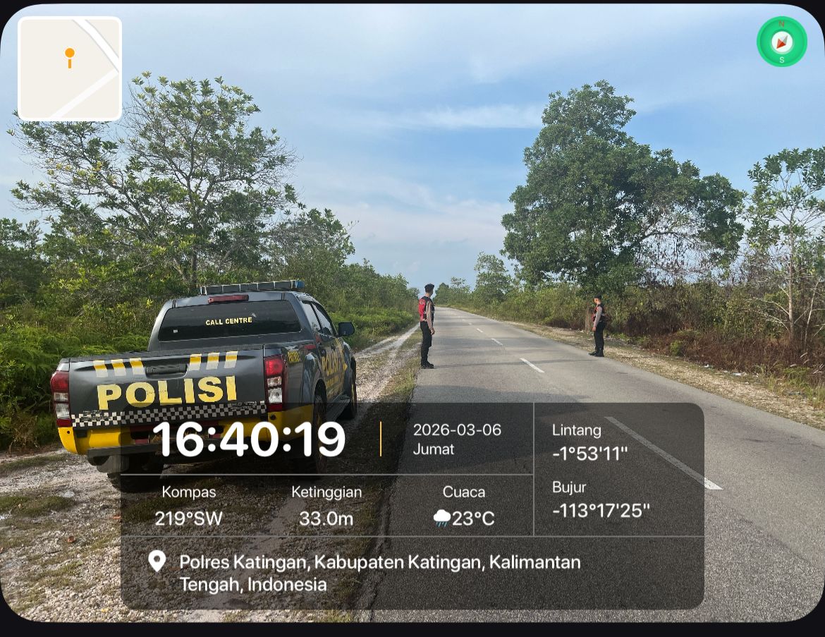 Antisipasi Balapan Liar Saat Berbuka Puasa, Personel Samapta Polres Katingan Gelar Patroli.