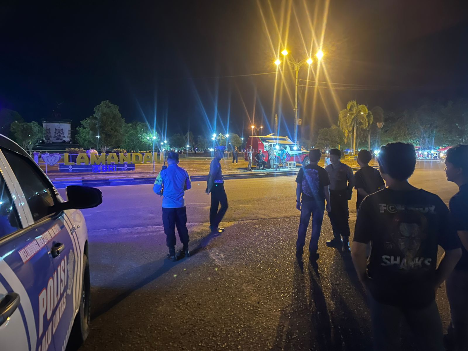 Piket Lantas Patroli Blue Light Polres Lamandau di Malam Hari