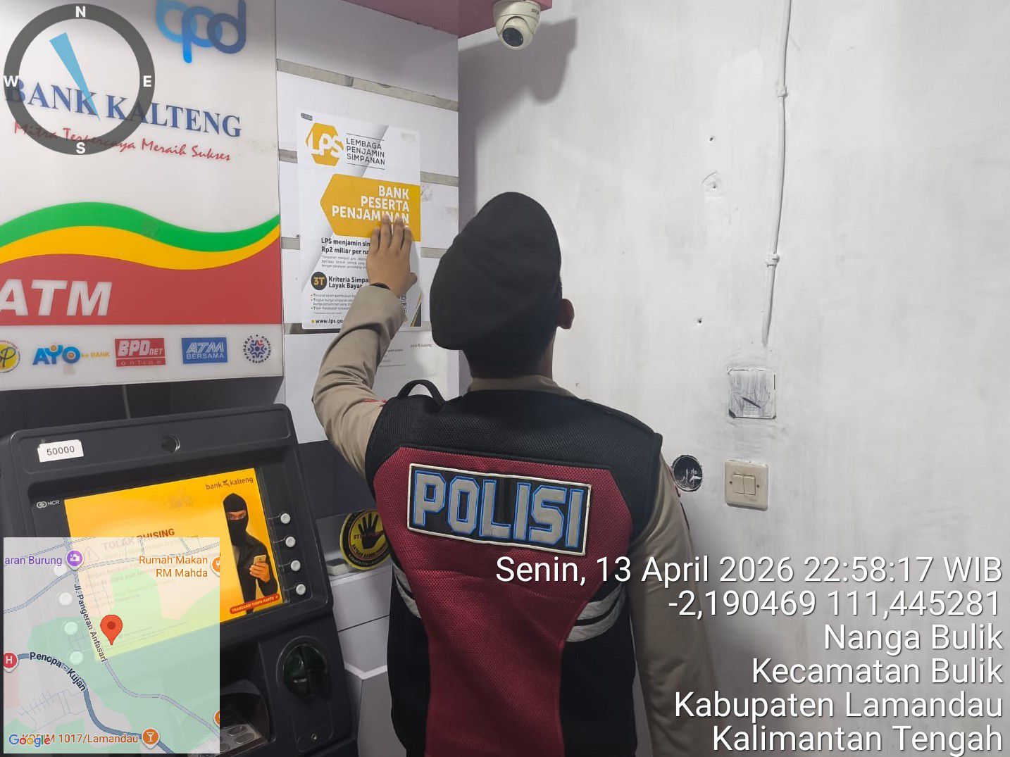 Piket Samapta melaksanakan Patroli di Objek-objek Vital Bank ATM