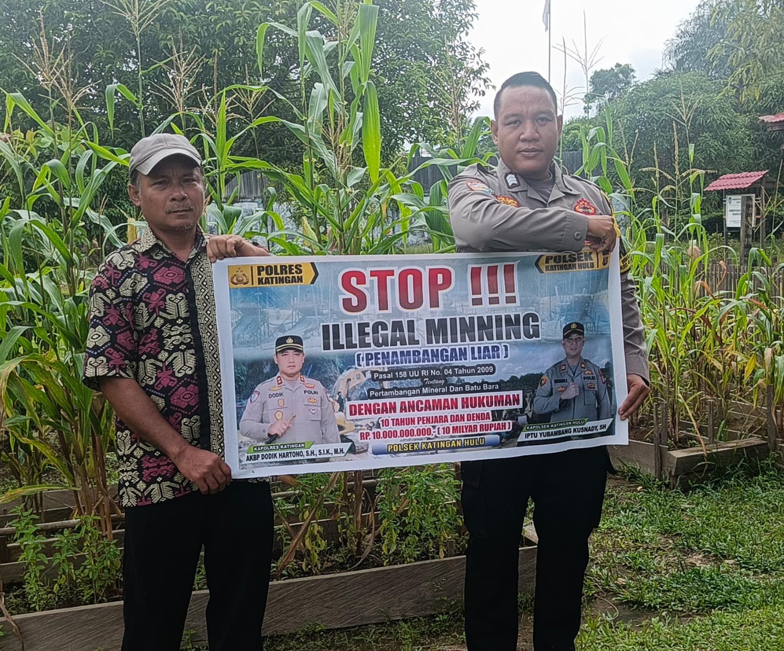 Upaya pencegahan Penambangan Emas Tanpa Ijin (PETI) di Kecamatan Katingan Hulu dan Bukit Raya, Bhabinkamtibmas sosialisasi kepada masyarakat.