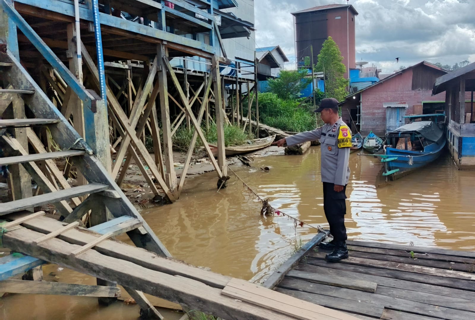 ‎Debit Air terpantau normal , Polsek Katingan Hulu Imbau Warga agar tetap selalu waspada.