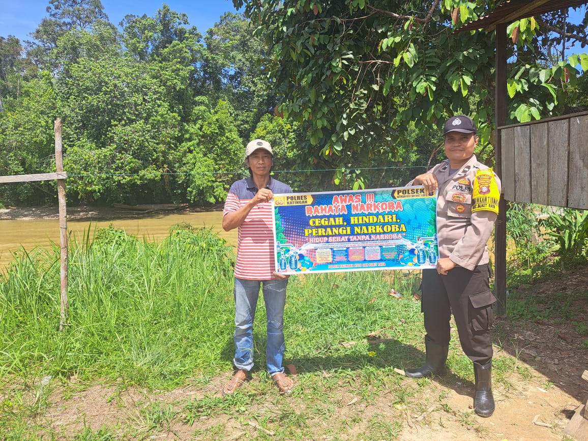 Bhabinkamtibmas Polsek Katingan Hulu dan Bukit Raya Imbau Warga Jauhi Narkoba.