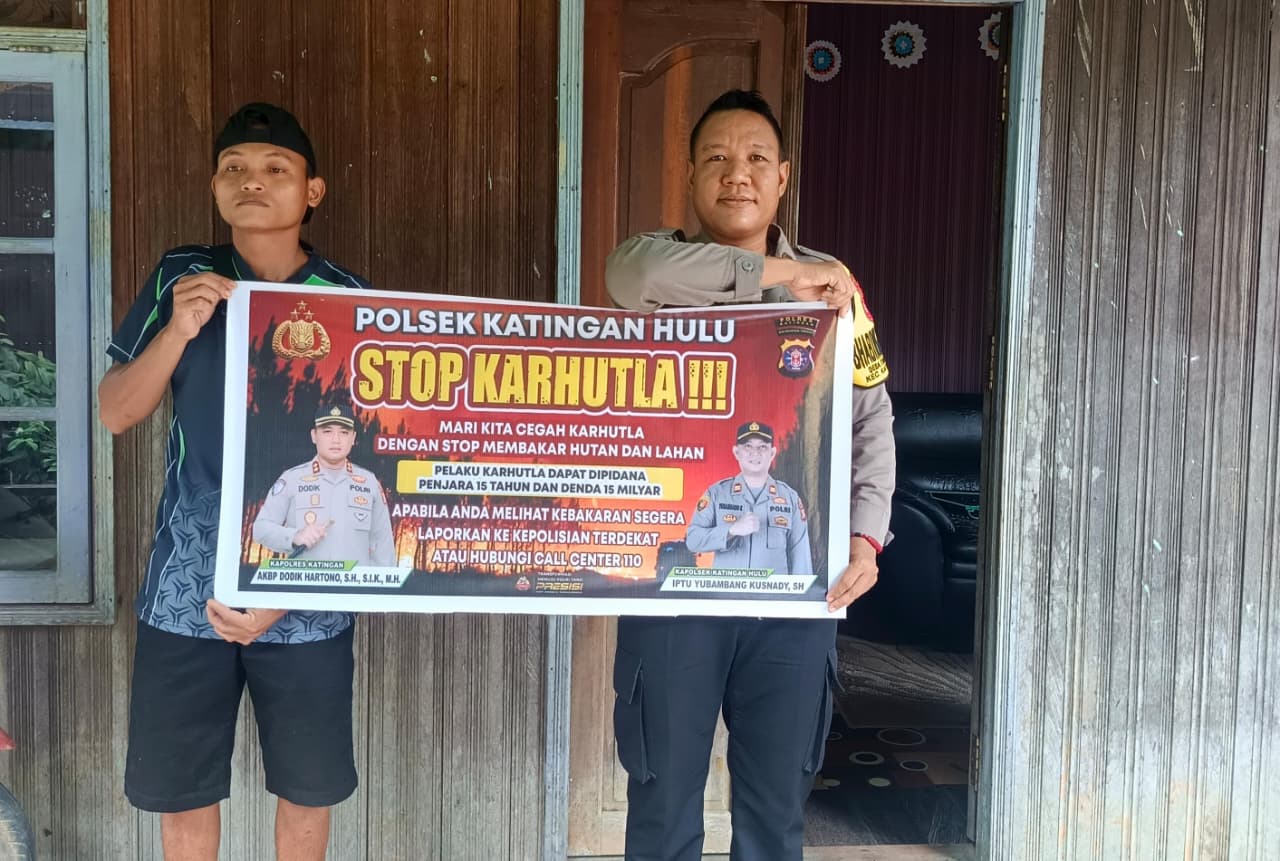 Polsek Katingan Hulu sosialisasi Stop Karhutla.