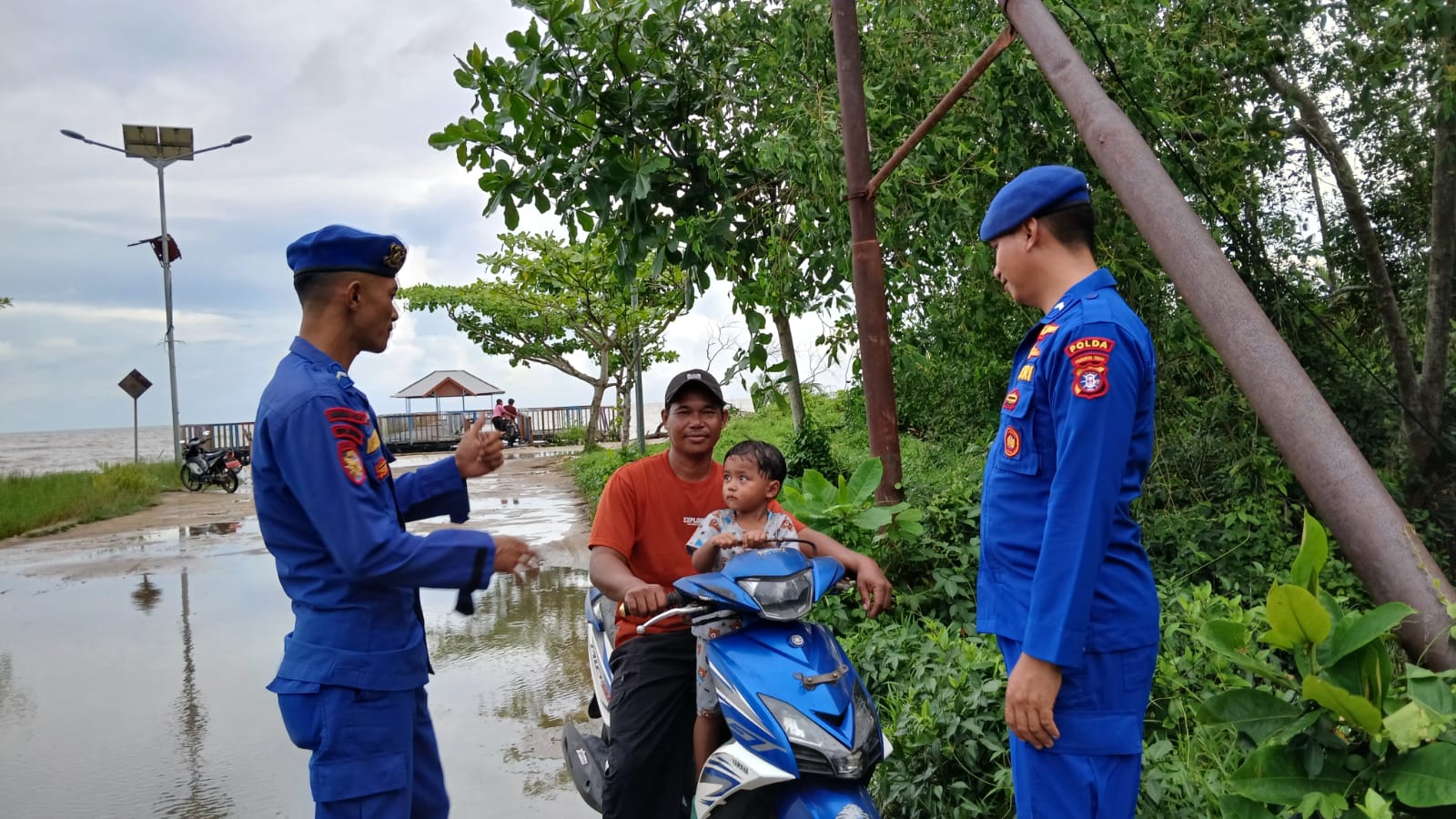 Personil Mako perwakilan Das Jelai melaksanakan PAM di pantai Jelai Kec. Jelai, Kab. Sukamara.