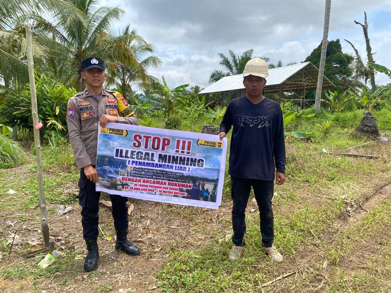 Polsek Tewang Sangalang Garing dan Pulau Malan Imbau Warga Tidak Melakukan Aktivitas Ilegal Logging dan Ilegal Minning