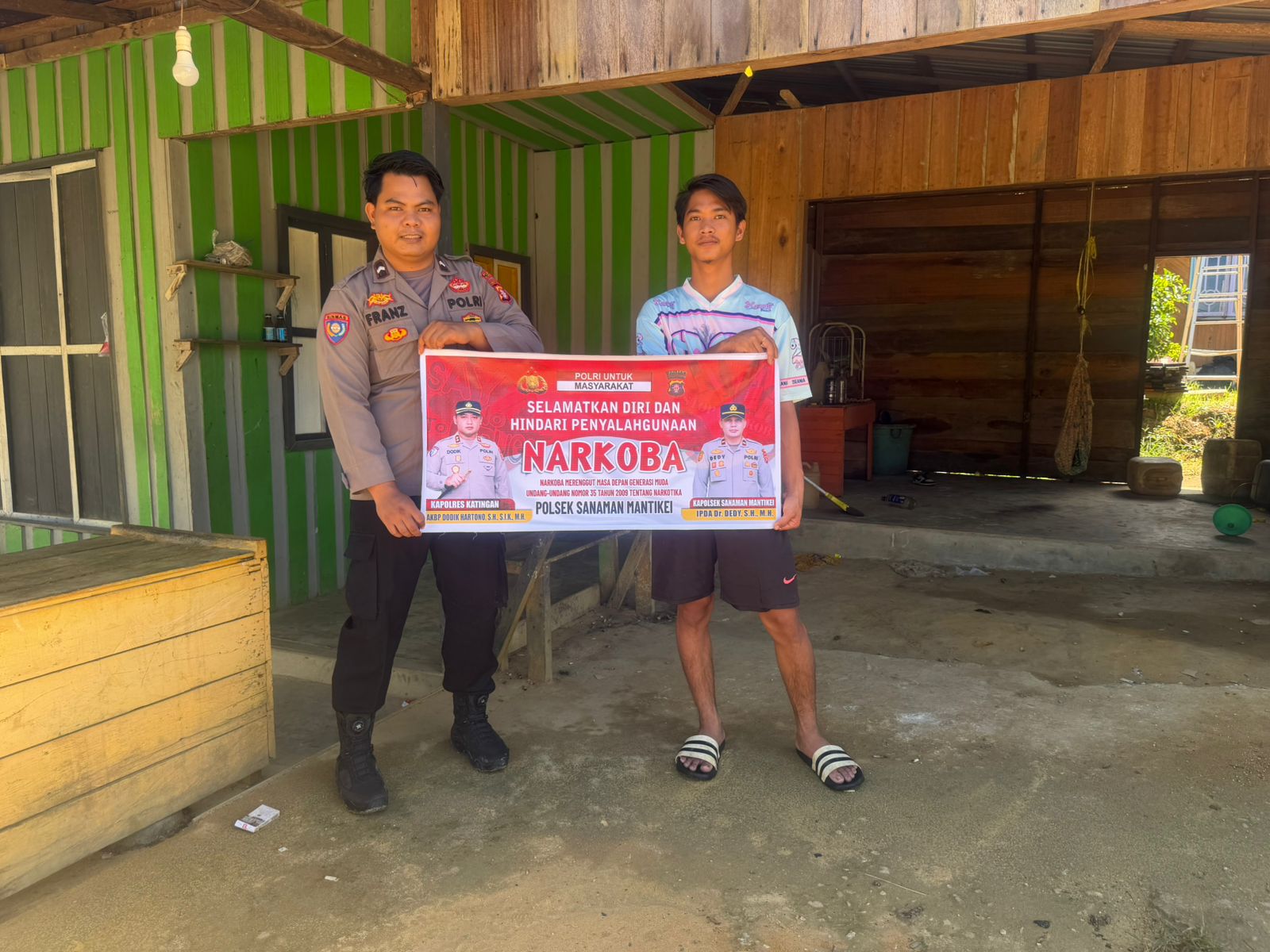 Bhabinkamtibmas Desa Tumbang Kaman Sosialisasi Bahaya penyalahgunaan Narkoba.