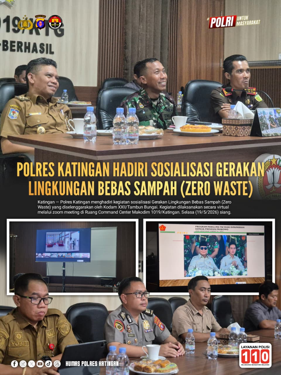 Polres Katingan Hadiri Sosialisasi Gerakan Lingkungan Bebas Sampah (Zero Waste)