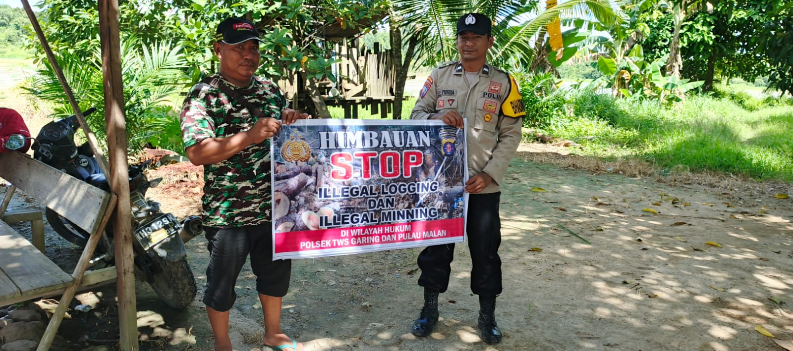 Polsek Tewang Sangalang Garing dan Pulau Malan Minta Warga Tidak Melakukan Aktivitas Ilegal Logging dan Ilegal Minning