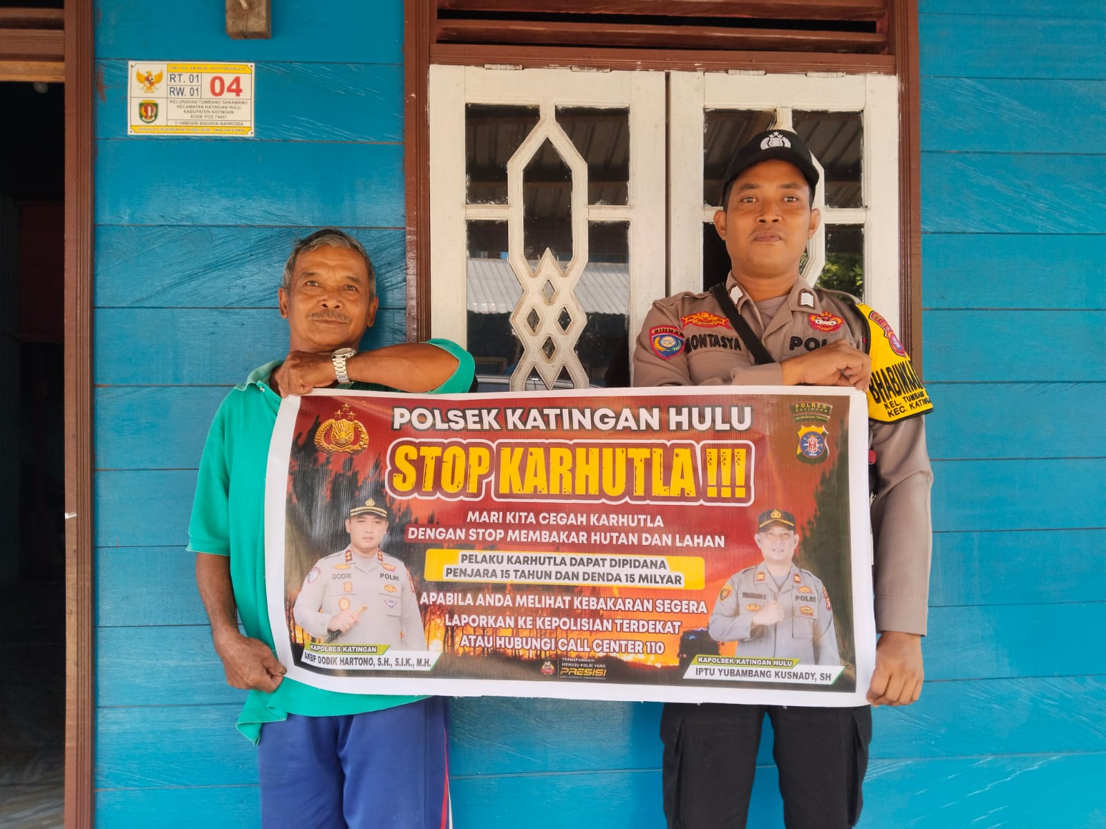 Upaya Pencegahan Kebakaran Hutan dan Lahan di Kecamatan Katingan Hulu, Bhabinkamtibmas sosialisasi kepada masyarakat.