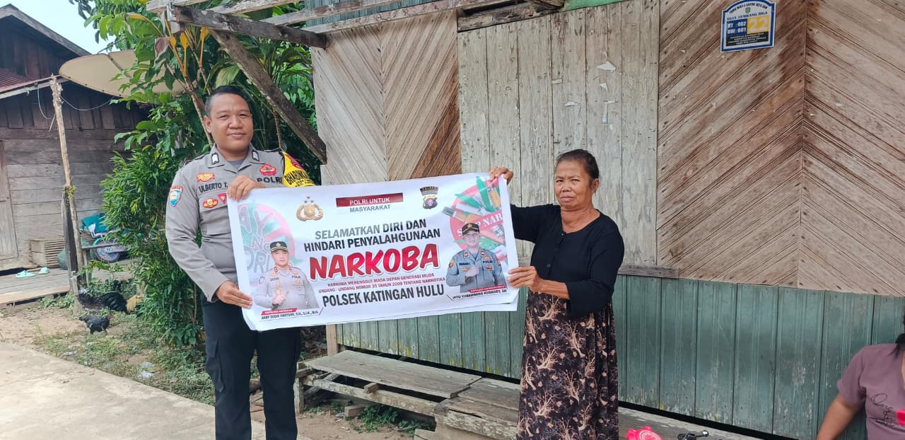 Bhabinkamtibmas Polsek Katingan Hulu Imbau Warga Jauhi Narkoba.