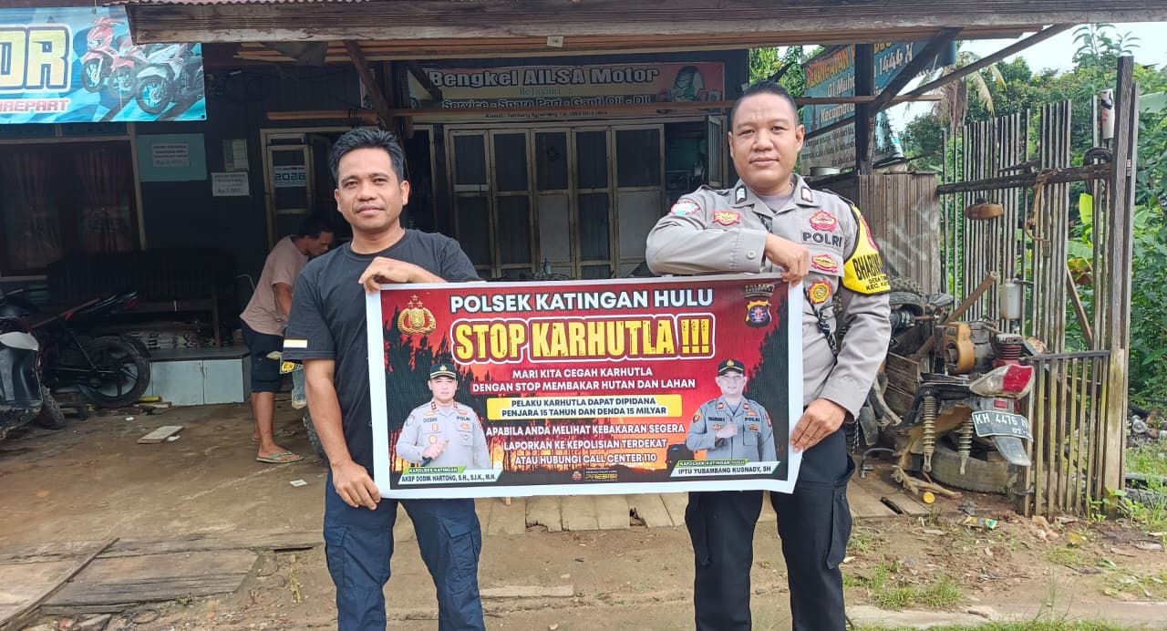 Polsek Katingan Hulu sosialisasi Stop Karhutla.