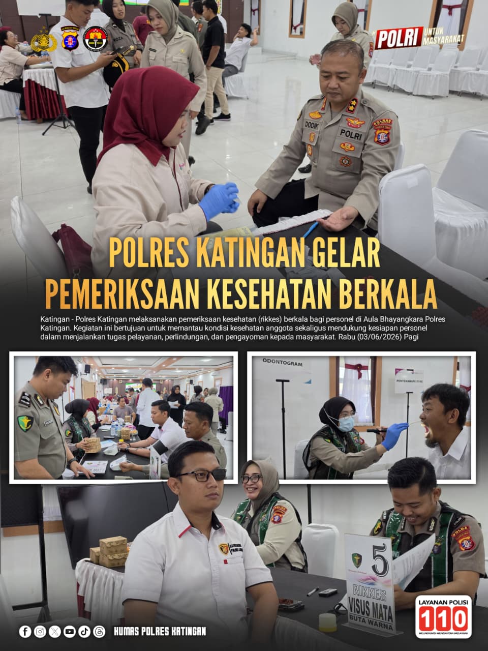 Polres Katingan Gelar RikkesBerkala
