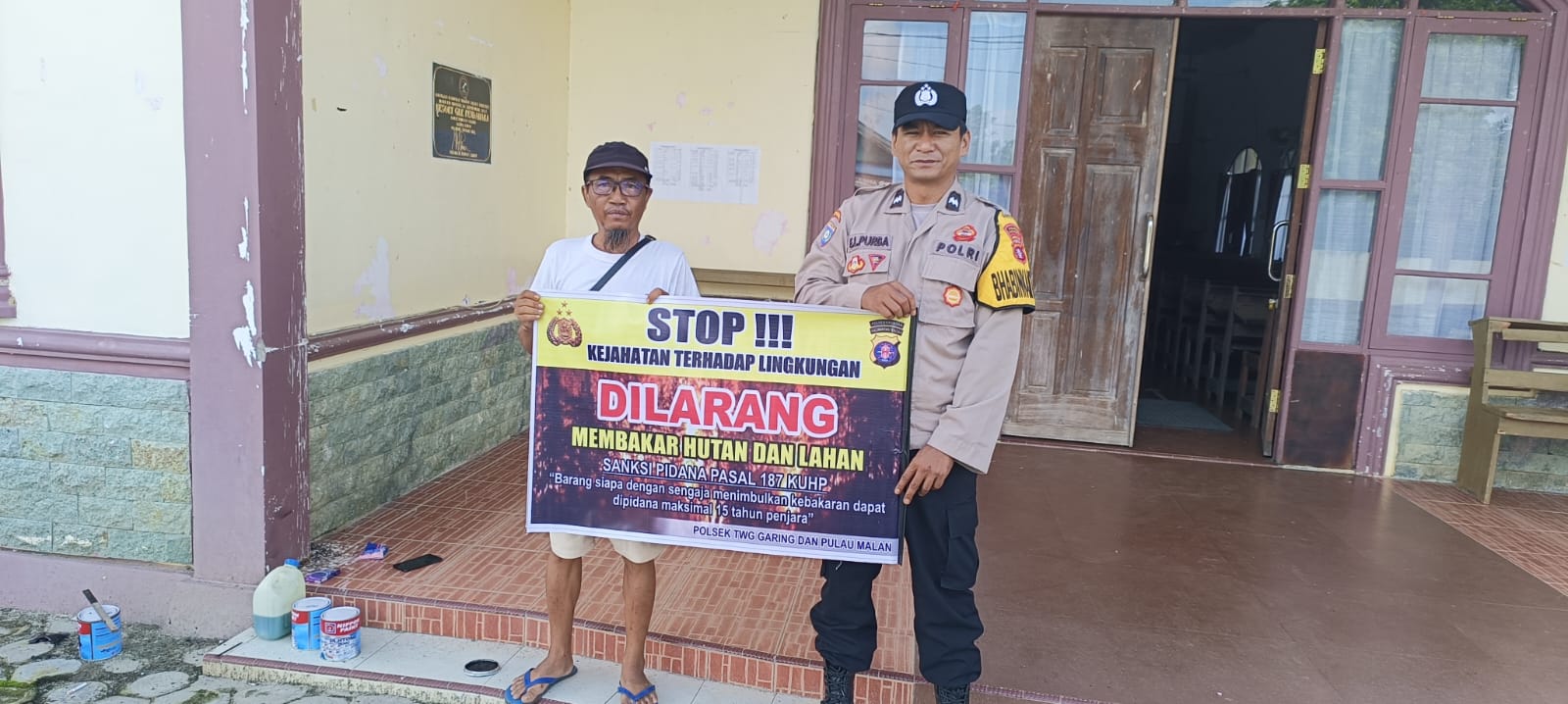 Polsek Tewang Sangalang Garing dan Pulau Malan Imbau Warga Tidak Membuka Lahan Dengan Membakar