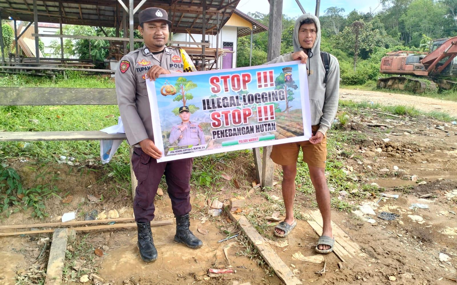 Polsek Marikit Gencarkan Sosialisasi Cegah Ilegal Logging di Wilayah Kecamatan Marikit
