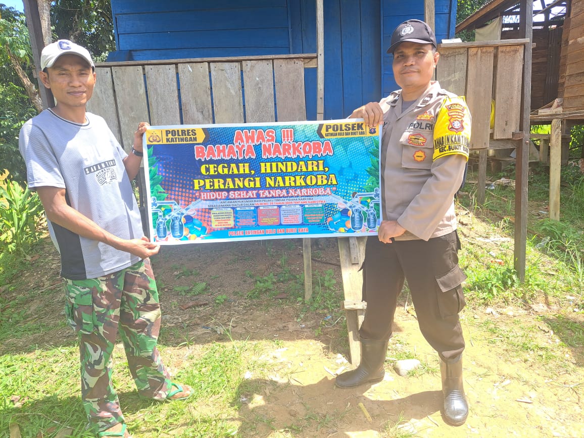 Bhabinkamtibmas Polsek Katingan Hulu dan Bukit Raya Imbau Warga Jauhi Narkoba.
