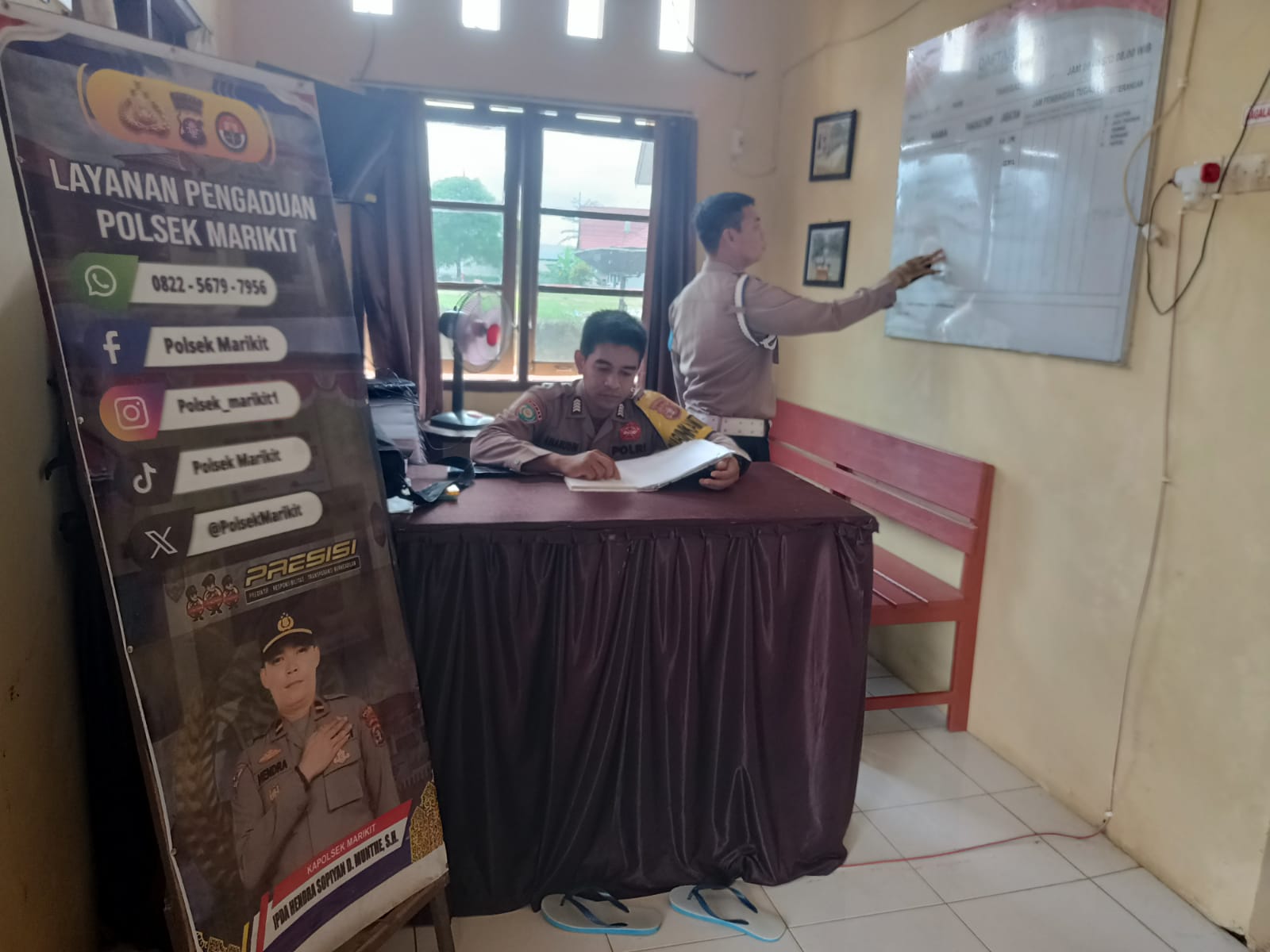 Personel Jaga Polsek Marikit Cek Kesiapan Sarana Penunjang Operasional