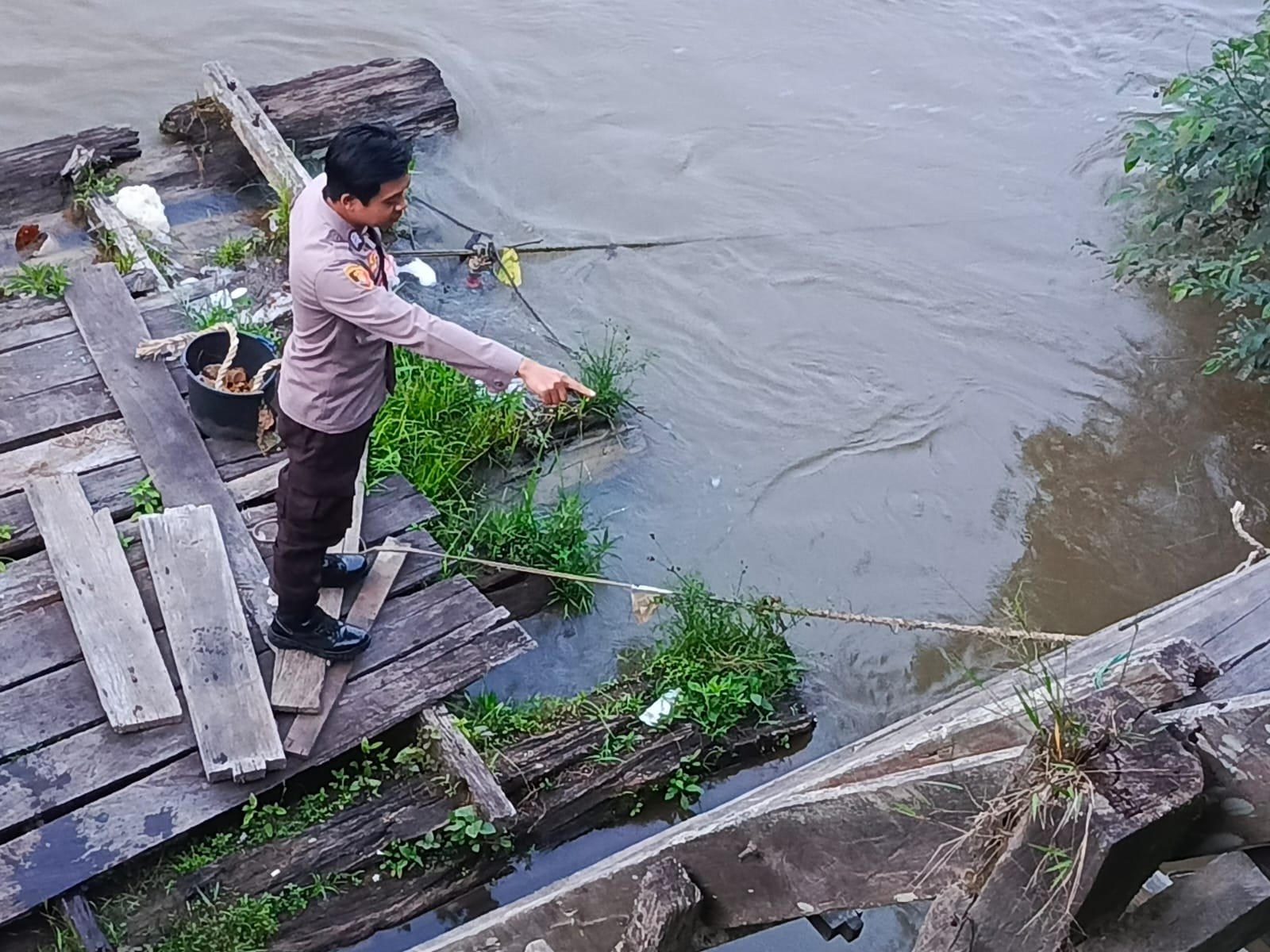 Debit Air DAS Lamandau Stabil, Polsek Lamandau Terus Lakukan Pemantauan Berkala