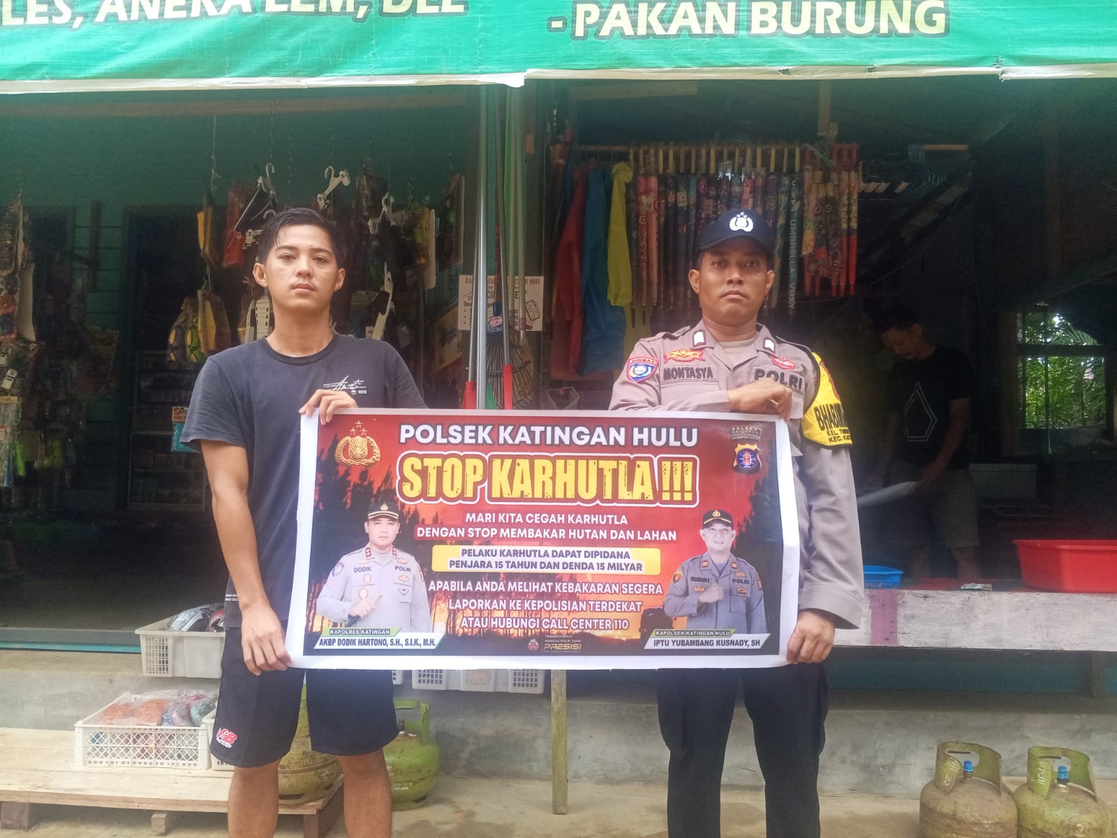 Upaya Pencegahan Kebakaran Hutan dan Lahan di Kecamatan Katingan Hulu, Bhabinkamtibmas sosialisasi kepada masyarakat.