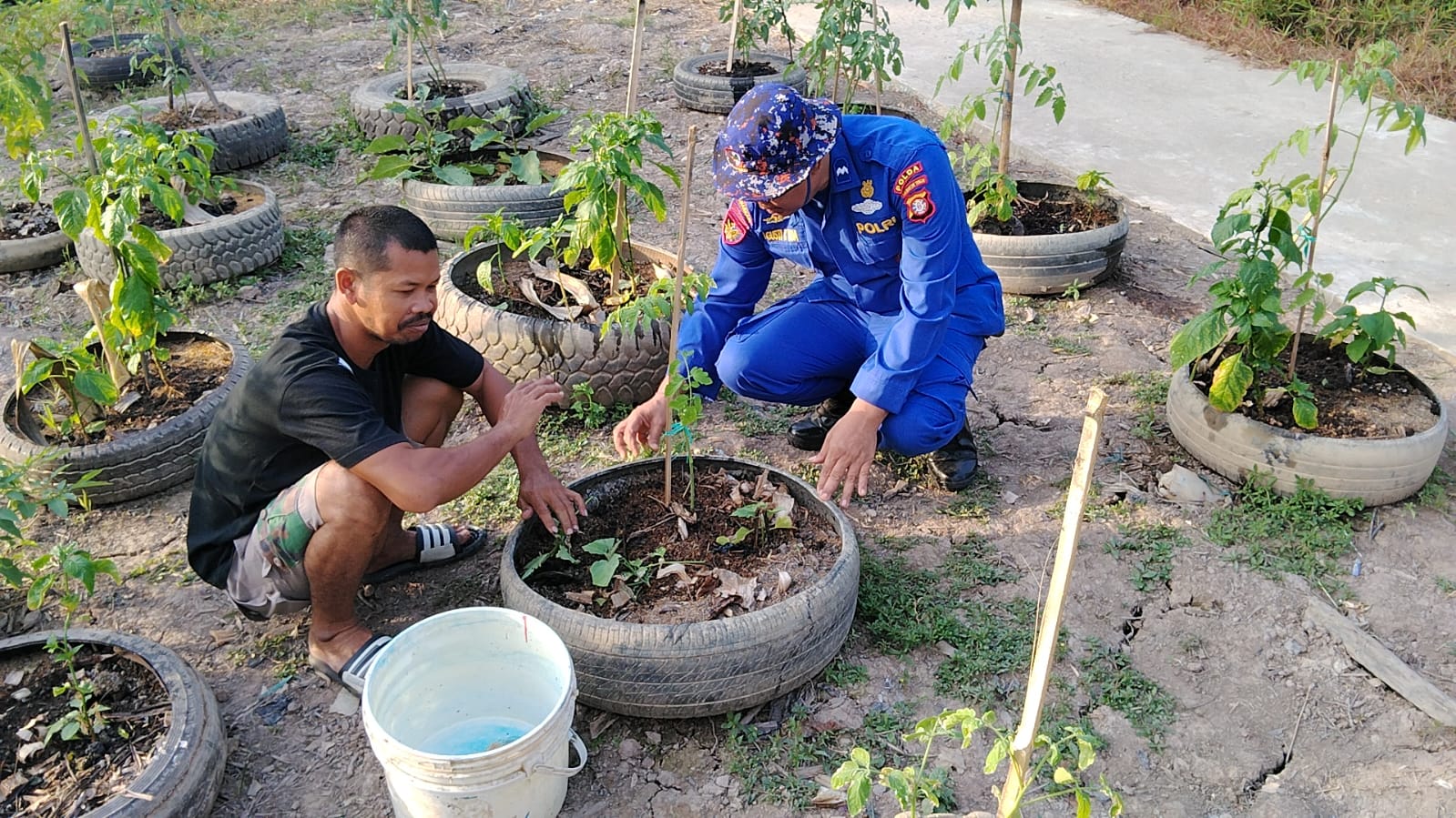 Ditpolairud Polda Kalteng Dukung Ketahanan Pangan melalui Pemanfaatan Lahan