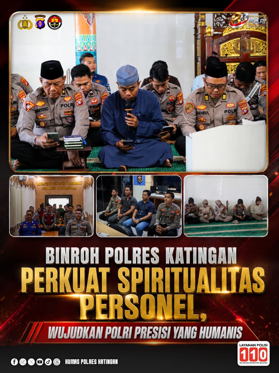 Binroh Polres Katingan Perkuat Spiritualitas Personel, Wujudkan Polri Presisi yang Humanis