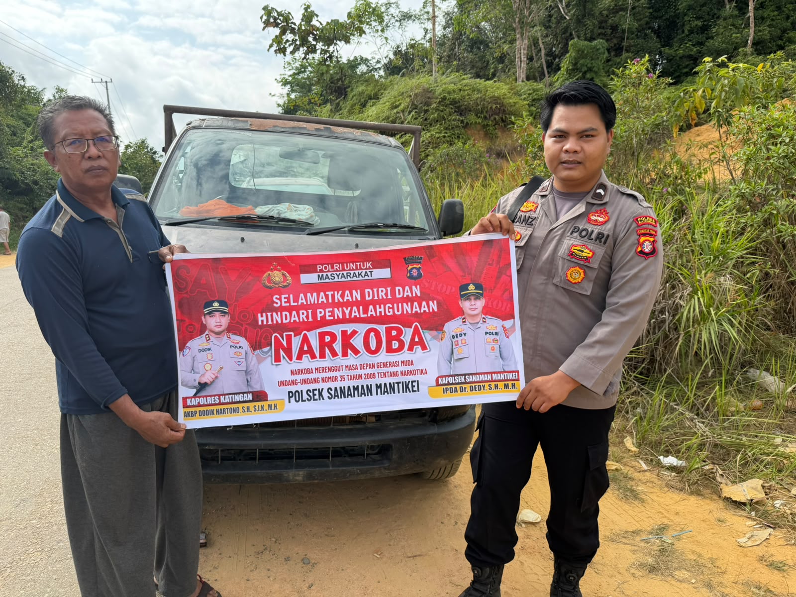 Bhabinkamtibmas Desa Tumbang Kaman Sosialisasi Bahaya penyalahgunaan Narkoba.