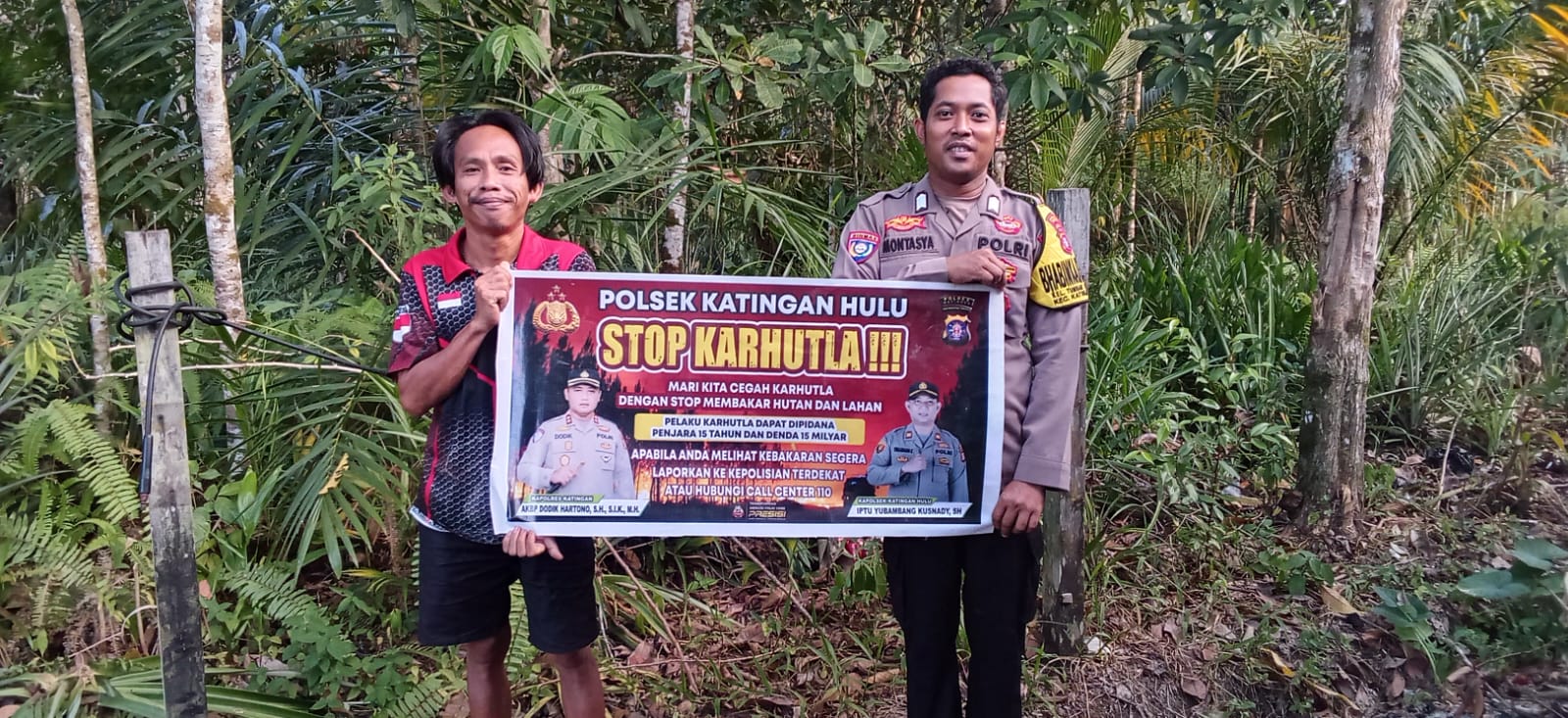 Upaya Pencegahan Kebakaran Hutan dan Lahan di Kecamatan Katingan Hulu, Bhabinkamtibmas sosialisasi kepada masyarakat.