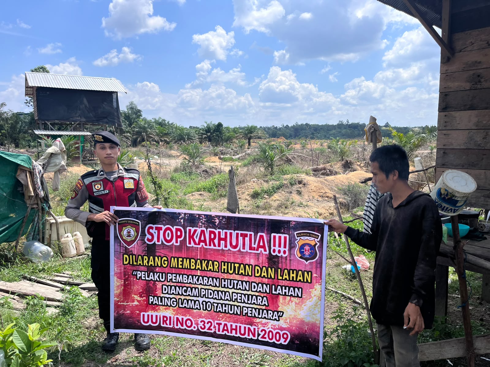 Sat Samapta Polres Lamandau Turun Langsung ke Masyarakat, Gencarkan Sosialisasi Pencegahan Karhutla