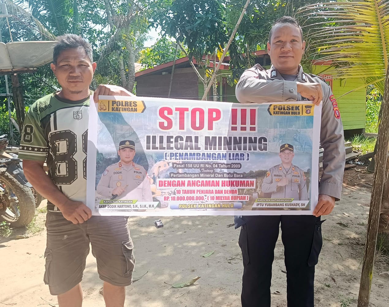 Upaya pencegahan Penambangan Emas Tanpa Ijin (PETI) di Kecamatan Katingan Hulu dan Bukit Raya, Bhabinkamtibmas sosialisasi kepada masyarakat.