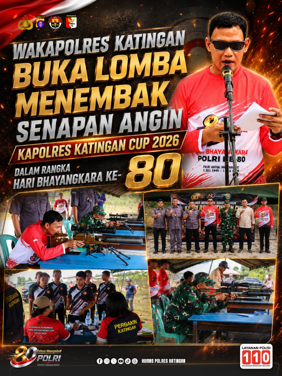 Wakapolres Katingan Buka Lomba Menembak Senapan Angin Kapolres Cup HUT Bhayangkara ke-80