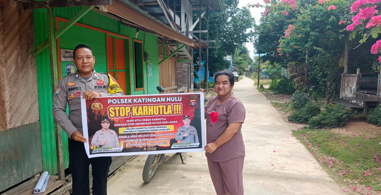 Polsek Katingan Hulu sosialisasi Stop Karhutla.