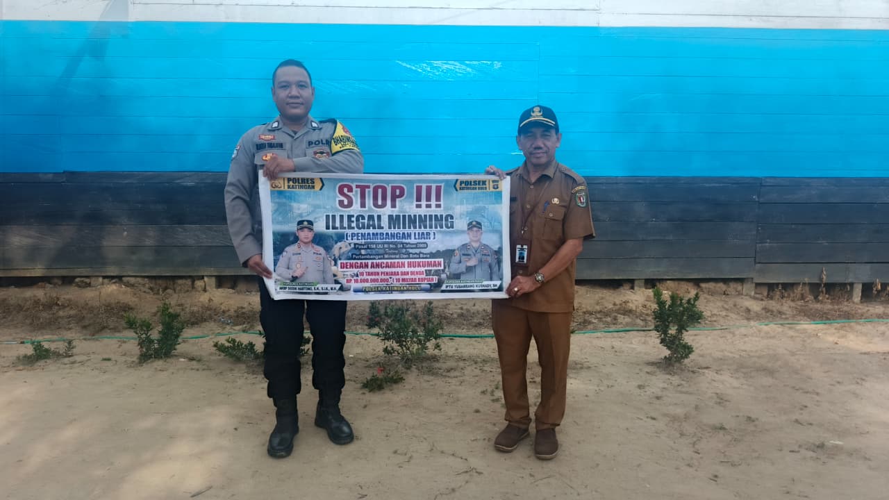 Upaya pencegahan Penambangan Emas Tanpa Ijin (PETI) di Kecamatan Katingan Hulu dan Bukit Raya, Bhabinkamtibmas sosialisasi kepada masyarakat.