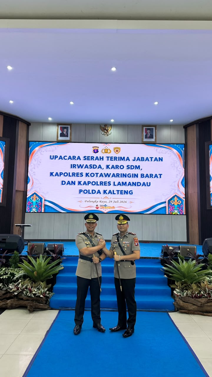 Kapolres Lamandau Resmi Berganti, AKBP Joko Handono Serahkan Tongkat Komando kepada AKBP Eko Yusmiarto