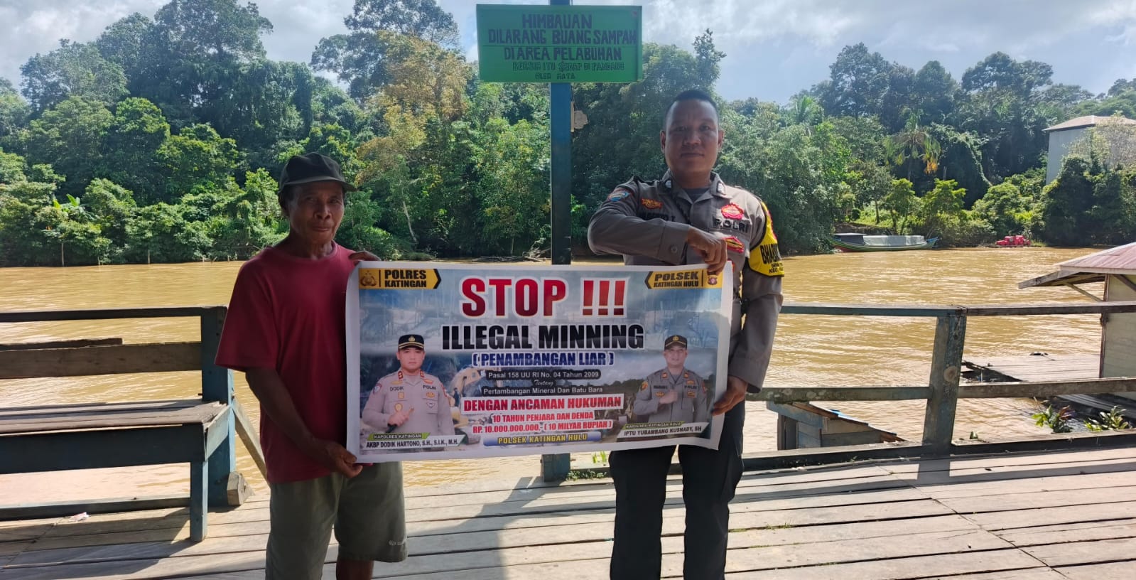 Upaya pencegahan Penambangan Emas Tanpa Ijin (PETI) di Kecamatan Katingan Hulu dan Bukit Raya, Bhabinkamtibmas sosialisasi kepada masyarakat.