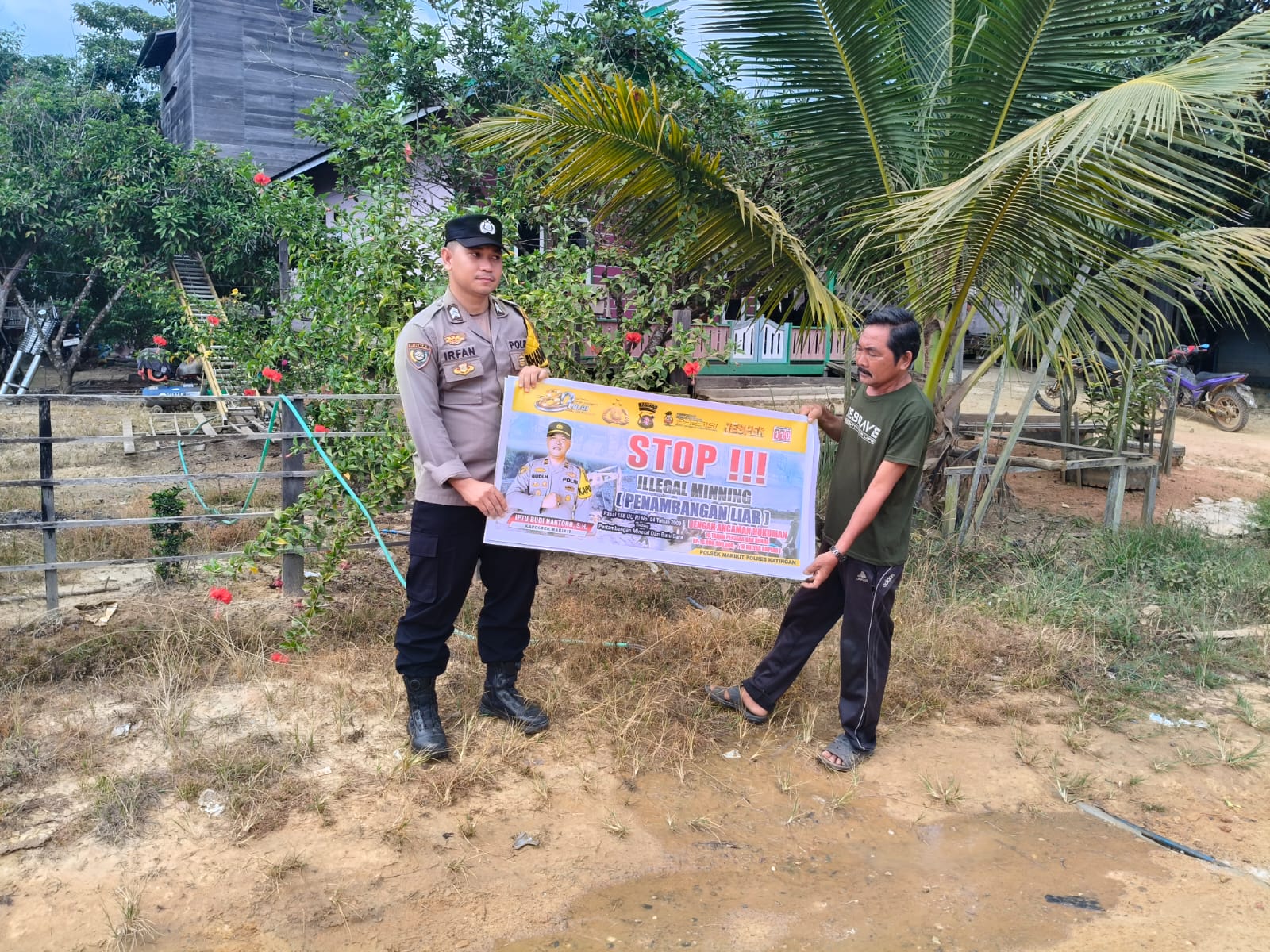 Bhabinkamtibmas Polsek Marikit Edukasi Warga Cegah Penambangan Ilegal