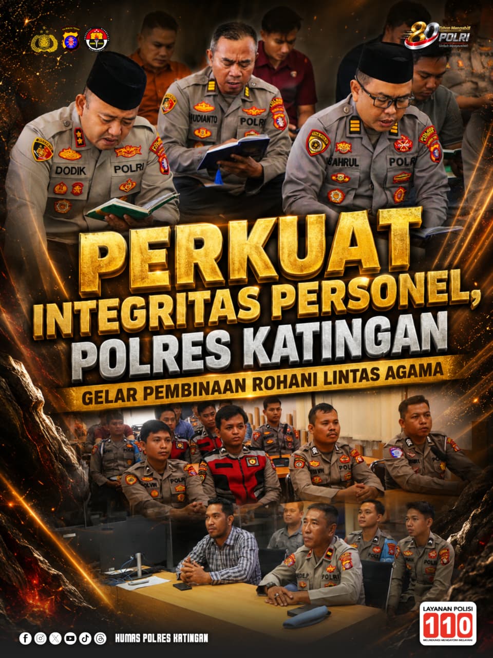Perkuat Integritas Personel, Polres Katingan Gelar Pembinaan Rohani Lintas Agama