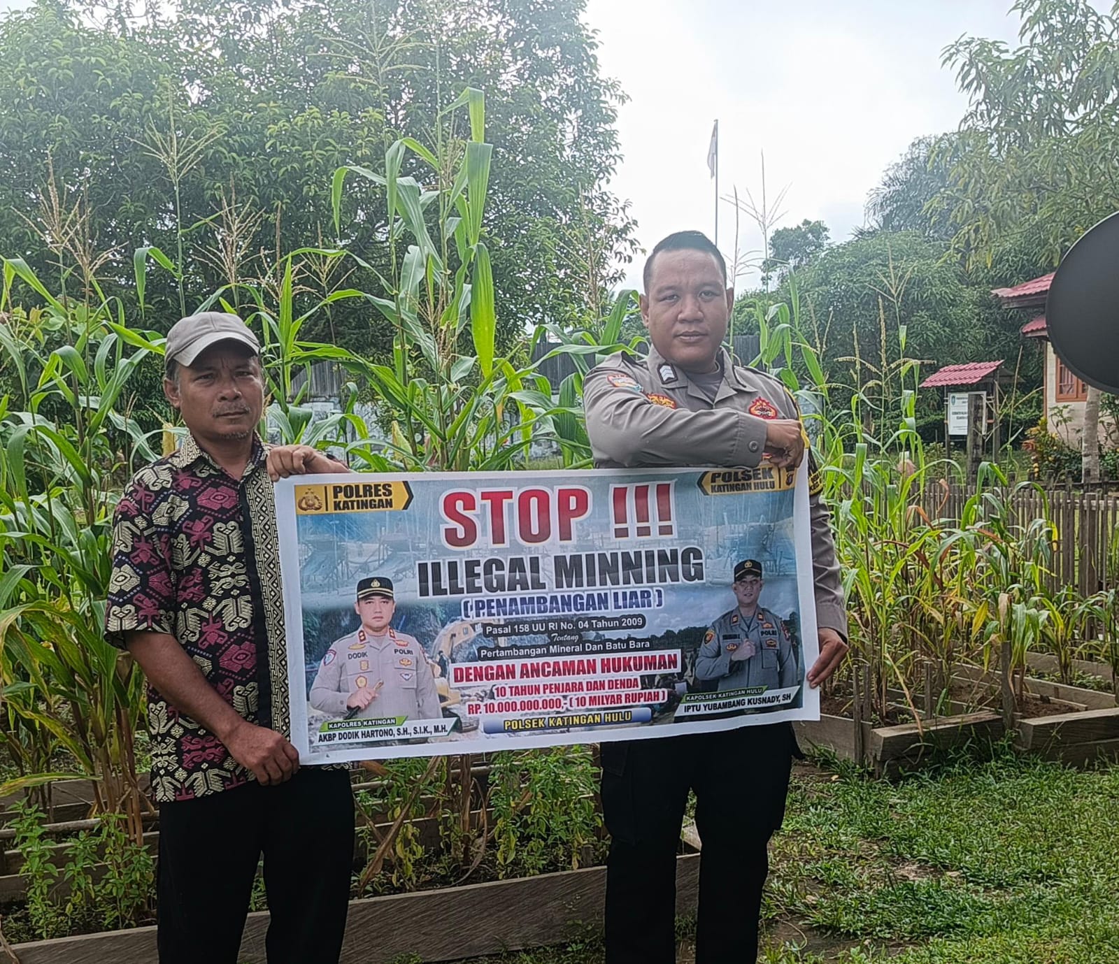 Upaya pencegahan Penambangan Emas Tanpa Ijin (PETI) di Kecamatan Katingan Hulu dan Bukit Raya, Bhabinkamtibmas sosialisasi kepada masyarakat.