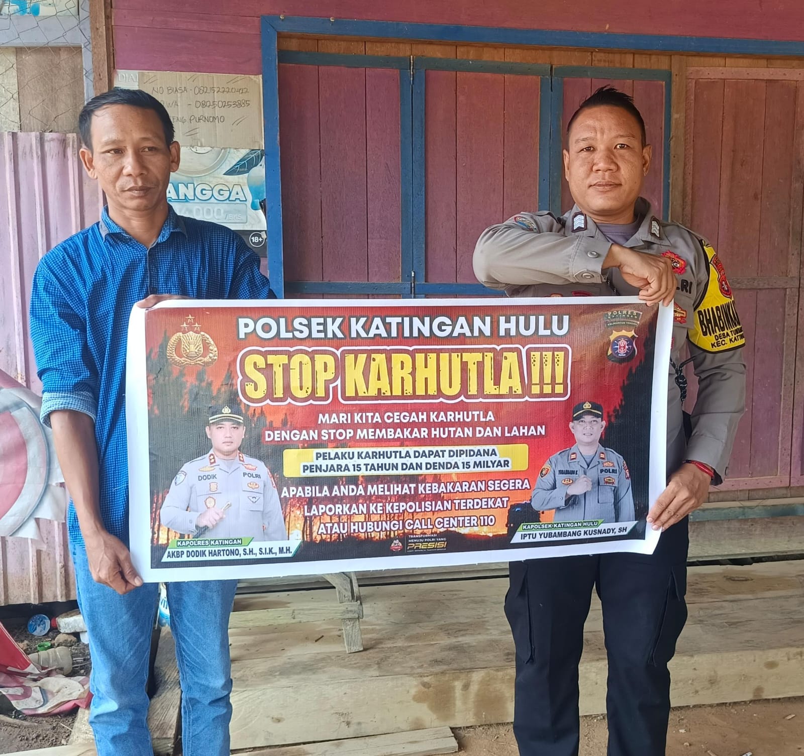 Polsek Katingan Hulu sosialisasi Stop Karhutla.