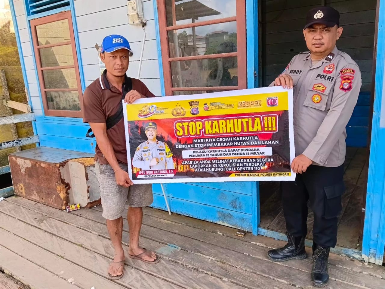 POLSEK MARIKIT SOSIALISASIKAN LARANGAN KARHUTLA DAN SANKSI HUKUM KEPADA WARGA DESA TUMBANG PAHANEI