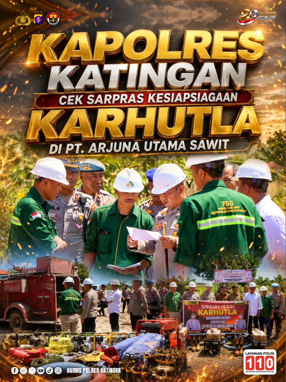 Kapolres Katingan Cek Sarpras Kesiapsiagaan Karhutla di PT. Arjuna Utama Sawit