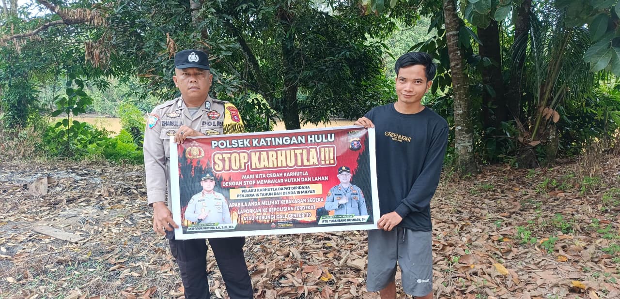 Polsek Katingan Hulu sosialisasi Stop Karhutla.
