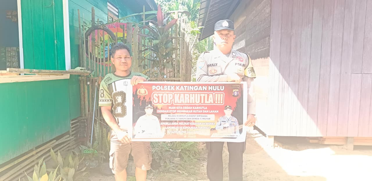 Polsek Katingan Hulu sosialisasi Stop Karhutla.