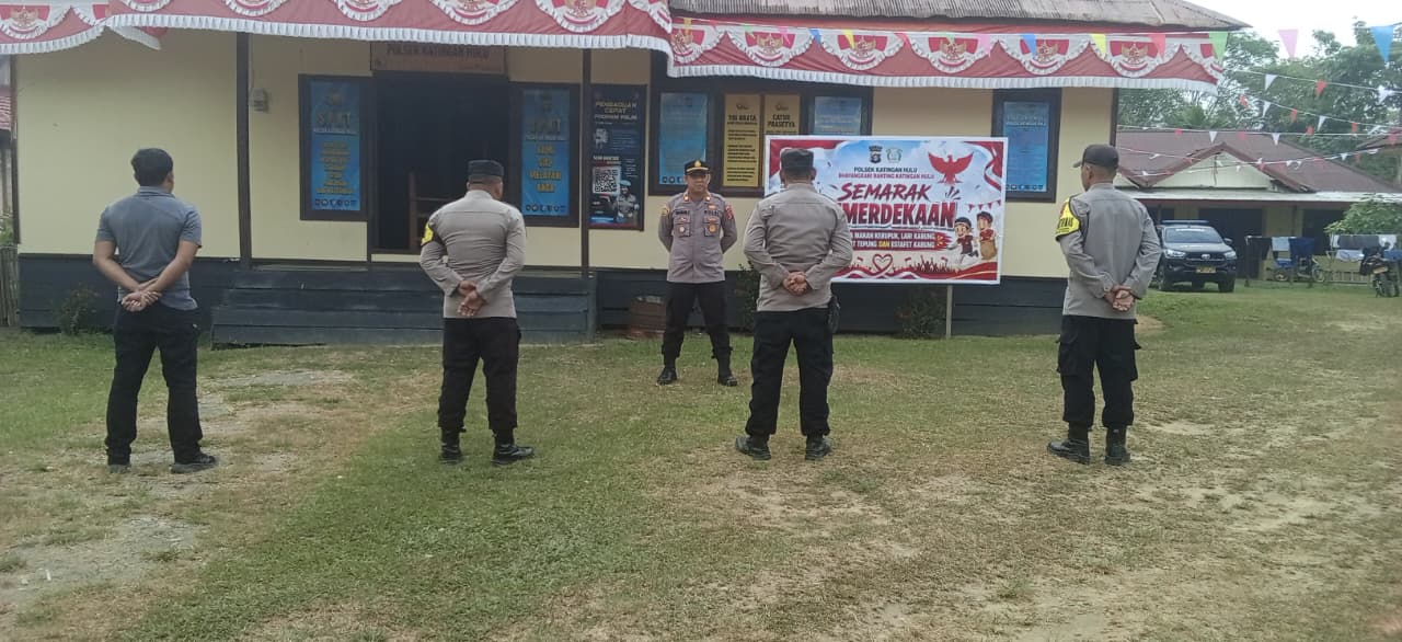 Apel Pagi, Polsek Katingan Hulu Cek Kesiapan Personel Sebelum Bertugas.