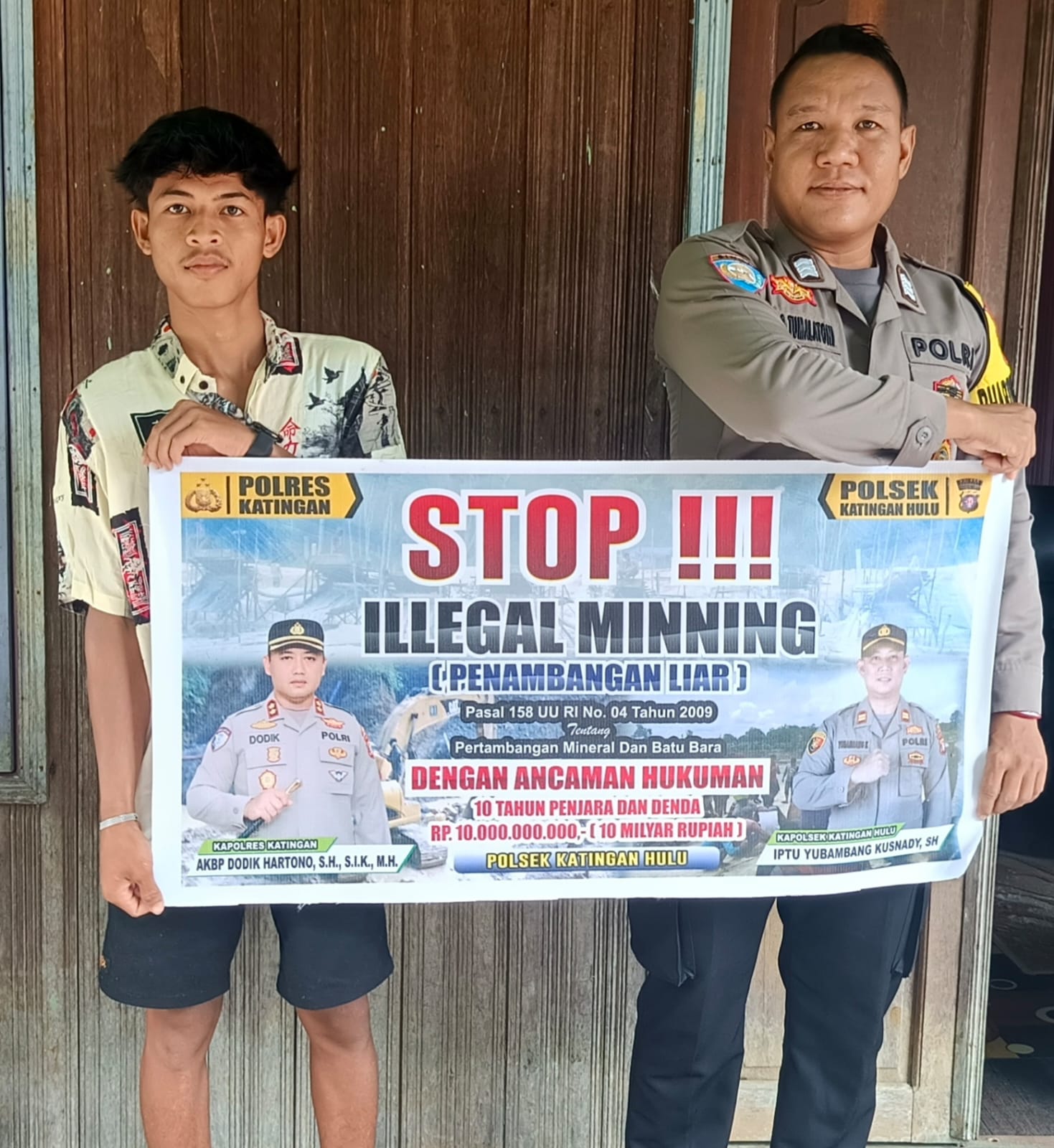 Upaya pencegahan Penambangan Emas Tanpa Ijin (PETI) di Kecamatan Katingan Hulu dan Bukit Raya, Bhabinkamtibmas sosialisasi kepada masyarakat.